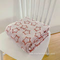 Custom design back printed cutting flower flannel blanket